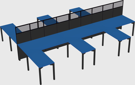 Shared l-shape cubicle