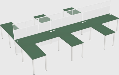 Shared l-shape cubicle