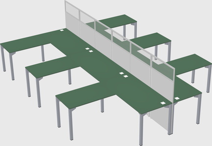 Shared l-shape cubicle