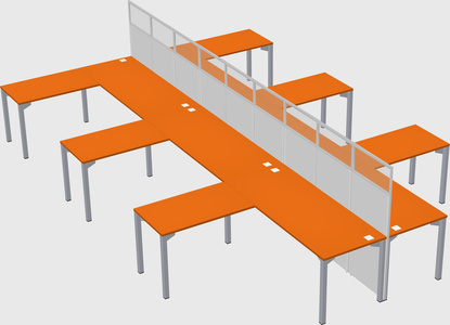 Shared l-shape cubicle