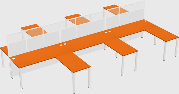 Shared l-shape cubicle