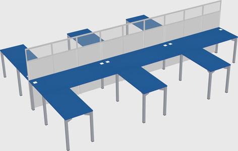 Shared l-shape cubicle