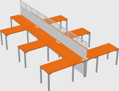 Shared l-shape cubicle