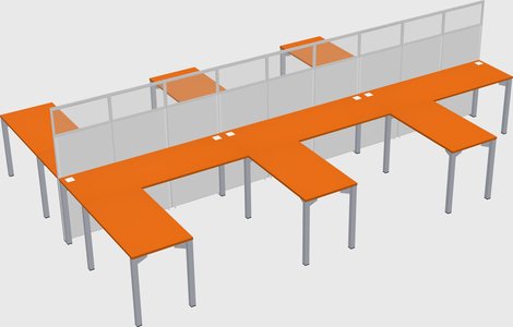 Shared l-shape cubicle