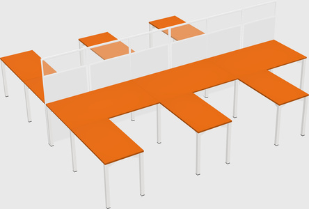 Shared l-shape cubicle