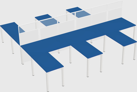 Shared l-shape cubicle