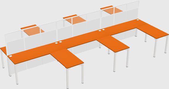 Shared l-shape cubicle
