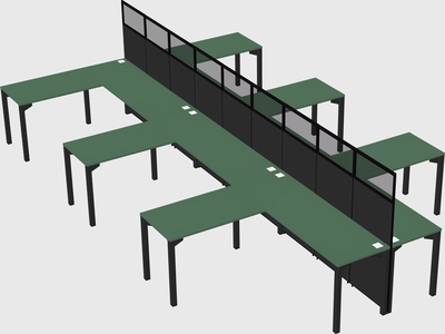 Shared l-shape cubicle