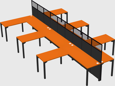 Shared l-shape cubicle