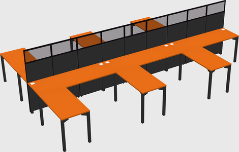 Shared l-shape cubicle