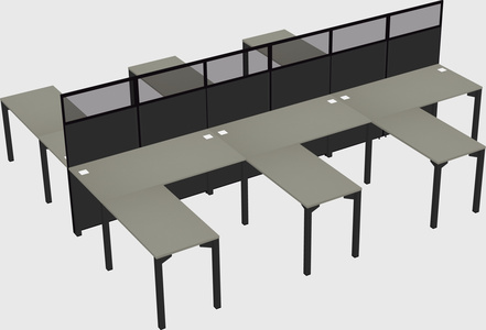 Shared l-shape cubicle