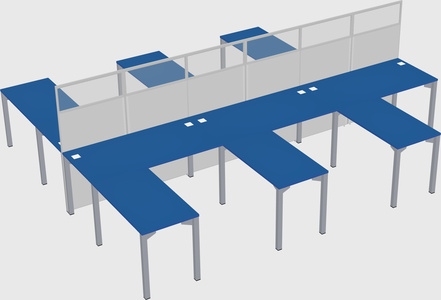 Shared l-shape cubicle
