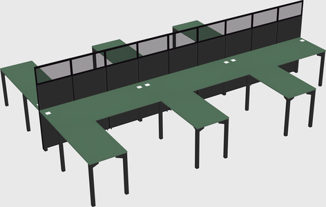 Shared l-shape cubicle