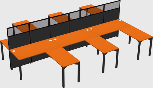 Shared l-shape cubicle