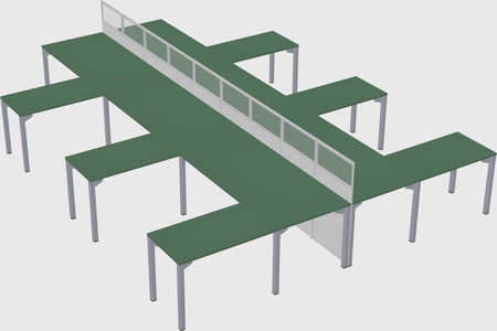 Shared l-shape cubicle