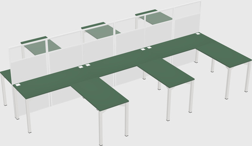 Shared l-shape cubicle