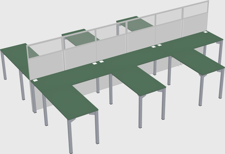 Shared l-shape cubicle