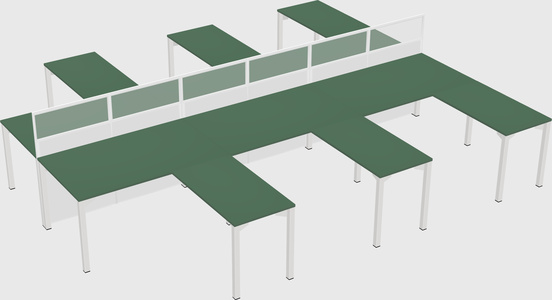 Shared l-shape cubicle