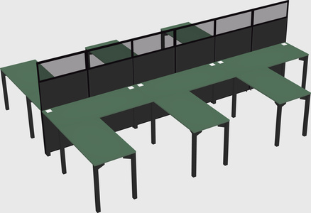Shared l-shape cubicle