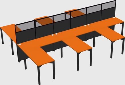 Shared l-shape cubicle