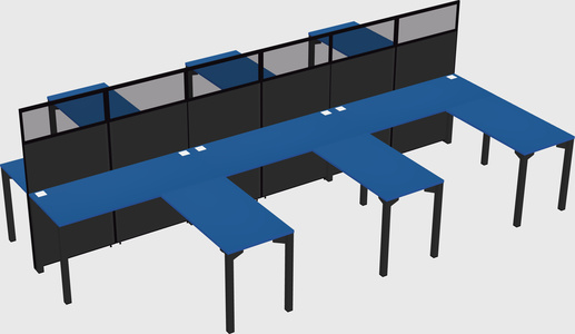 Shared l-shape cubicle