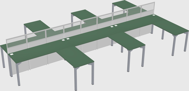 Shared l-shape cubicle