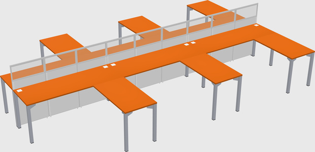 Shared l-shape cubicle