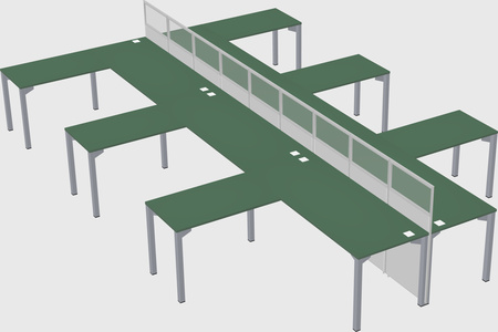 Shared l-shape cubicle