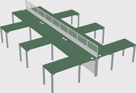 Shared l-shape cubicle