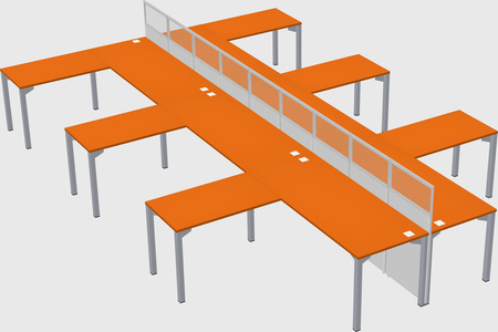Shared l-shape cubicle