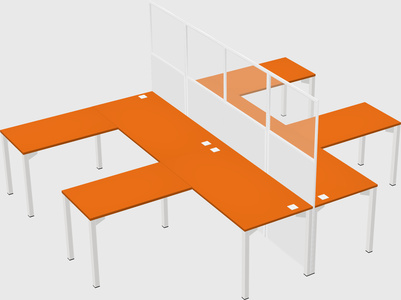 Shared l-shape cubicle