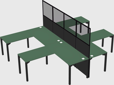 Shared l-shape cubicle