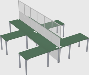Shared l-shape cubicle