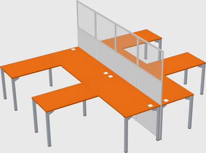 Shared l-shape cubicle