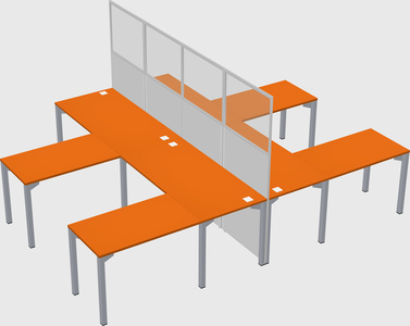 Shared l-shape cubicle