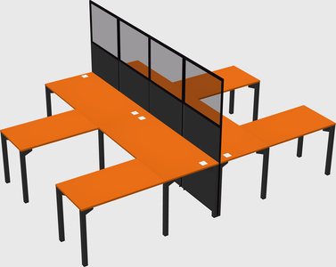 Shared l-shape cubicle