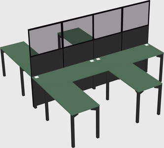 Shared l-shape cubicle