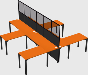 Shared l-shape cubicle
