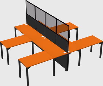 Shared l-shape cubicle