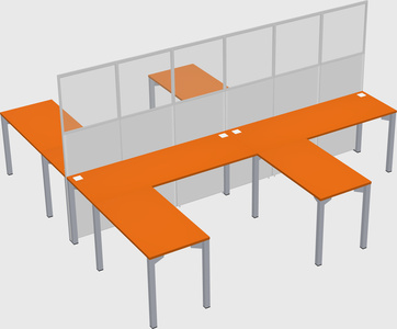 Shared l-shape cubicle