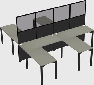 Shared l-shape cubicle
