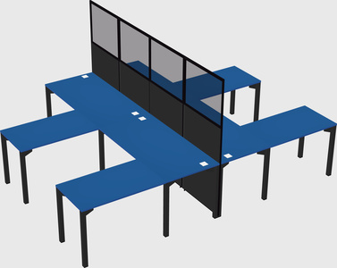Shared l-shape cubicle