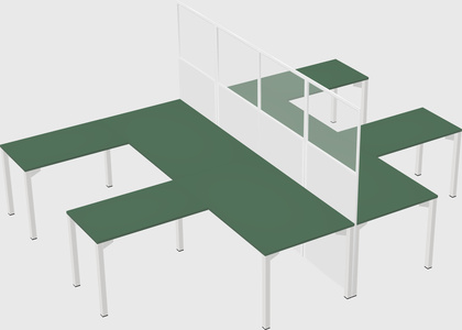 Shared l-shape cubicle