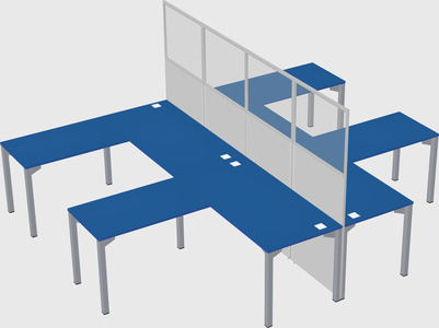 Shared l-shape cubicle