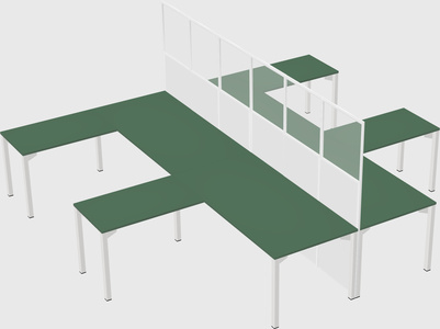 Shared l-shape cubicle