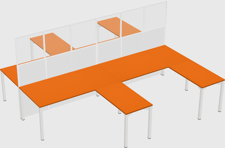 Shared l-shape cubicle