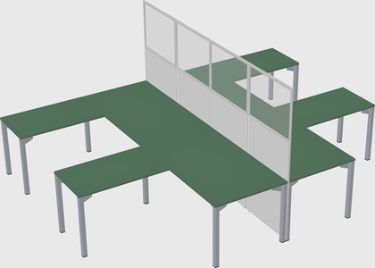 Shared l-shape cubicle