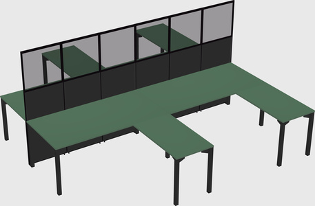 Shared l-shape cubicle