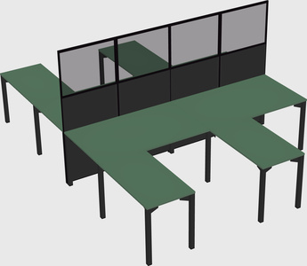 Shared l-shape cubicle