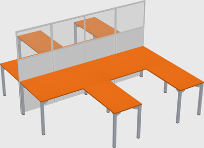 Shared l-shape cubicle